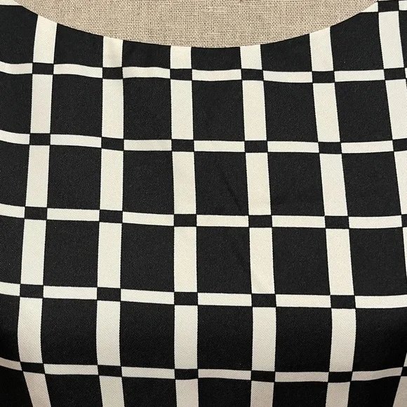 Banana Republic Silk-Feel Black & White Checked Dress - Picture 2 of 5